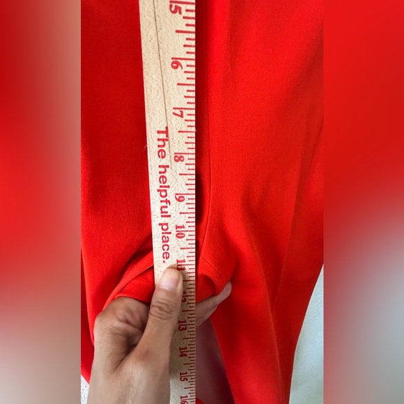 Pearl by Lela Rose Red Susie Tapered Ankle Minimalist Pants SZ 2 - Picture 5 of 9